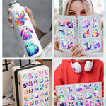 100 Pcs Cute Rainbow Animal Stickers Pack for Kids Girls Teens, Kawaii Waterproof Vinyl Decals,Cartoon Starry Animal Sticker for Water Bottle,Laptop,Luggage,Skateboard,Teaching Rewards,Party Favors