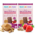 Ready Set Food Organic Oat & Fruit Bars – Safe & Easy Early Allergen Exposure for Babies 12+ Months, Organic Toddler Snacks with 8 Top Allergens, No Added Sugar (Peanut Butter Strawberry, 2-Pack)