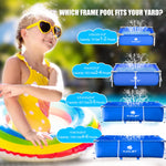 Hanjet 3.6 Foot x 13.8 Inch Kids Small Deep Pool for Adults Swimming Pool Above Ground, Rectangle Eco-Friendly Odorless Backyard Pool for Dog, Easy to Clean & Durable Frame for Toddlers