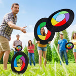Gemscream Giant Flying Disc Soft Foldable Flying Ring Throwing Safe Lightweight Fabric Disc with Storage Bag for Summer Kids Adults Family Outdoor Fun School Activities (Rainbow Style,36 Inch)