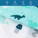 Crib Sheets for Boys or Girls 2-Pack, Fitted Crib Sheet 52'' x 28'' for Standard Crib & Toddler Mattress, Soft and Breathable Material, Baby Crib Sheets Neutral, Dinosaurs & Ocean
