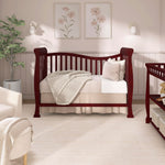 Dream On Me Violet 7-in-1 Convertible Full-Size Baby Crib with Toddler, Day & Full Bed Conversion in Cherry, GreenGuard Gold & BSA, 4 Mattress Heights, Sustainable Pinewood
