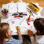 40 PCS Stencils for Kids, Stencils for Painting Crafts Reusable Washable Journal Stencil Primary Shape Template for Paper Scrapbooks Drawing