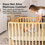 2-Pack Waterproof Crib Mattress Protector Cover Fitted - Quiet Baby Crib Mattress Pad Sheets, 52" x 28" Soft Quilted Cotton Baby Sheet, Machine Washable, Easy Fit, Durable (Oat/Mavy)
