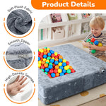 MeMoreCool Dinosaur Glow Foam Kids Play Couch Set, Gray Modular Sofa & Lounger – Glow-After-Light Dinosaur Pattern, Machine-Washable Cover