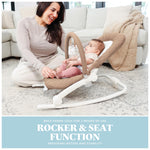 Baby Delight Aura | Deluxe Portable Rocker & Seat for Infants | Soothing Vibration & Sounds | Baby Rocker | Quilted Organic Mocha