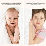 Dream On Me Snuggles Extra Firm Dual-Sided Baby Crib Mattress with Breathable Fabric, Water & Odor Resistant, GREENGUARD Gold Certified, Fits Mini & Portable Cribs (38”x 24”x 3”) - Grey