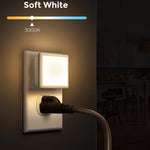L LOHAS LED Night Lights Plug into Wall 2-Pack, 0.3W Plug in Night Light, Dusk to Dawn, 3000K Soft White, Bright Nightlight Auto-On/Off, for Adults Kids Room Bedroom Bathroom Hallway Kitchen, Non-Dim