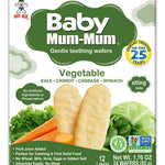 Hot-Kid Baby Mum-Mum Rice Rusks, Vegetable, 24 Pieces (Pack of 6) Gluten Free, Allergen Free, Non-GMO, Rice Teether Cookie for Teething Infants