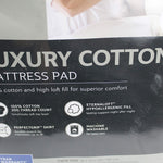 Sealy Luxury Cotton Top Fitted Mattress Pad, Queen White