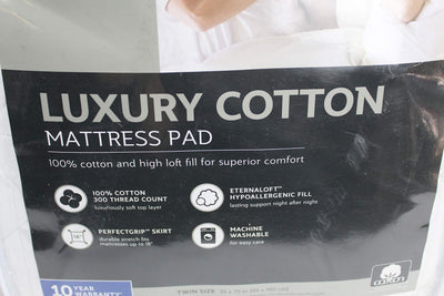 Sealy Luxury Cotton Top Fitted Mattress Pad, Queen White