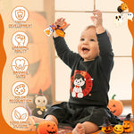Baby Halloween Teething Toys, Soft Pumpkin & Ghost Textured Silicone Teether for 3-6 6-12 Months, BPA-Free Baby Halloween Teether Toys, Boo Basket Stuffers Sensory Gifts for Infant Boys & Girls
