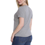 Motherhood Maternity Women's Short Sleeve Crew Neck Nursing Tee Shirt for Breastfeeding with Easy Access, Heather Grey, Small