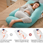 Momcozy U Shaped Pregnancy Pillows with Cotton Removable Cover, 57 Inch Full Body Pillow Maternity Support, Must Have for Pregnant Women, Tiffany Blue