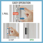 GreaTalent 2PACK Home Security Door Reinforcement Lock Childproof, Add High Security to Home Prevent Unauthorized Entry, Aluminum Construction Finish, Frame Lock, Silver