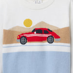 Janie and Jack The Race Car Sweater, Multicolor, 2T