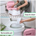 Ingenuity Prepare to Potty 3-in-1 System - Potty Training Toilet, Topper, Step Stool, Easy Setup, Pink, For Toddlers 18 Months+