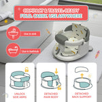 BEBECAN Non-Slip Baby Bath Seats 6-12 Months, Toddler Bathtub Chair with Washable Cusion, Cap Brush & Shower Mug, Infant Chair Comfortable Baby Bath Support for Safe Bathing & Sit Up Bathtub Support