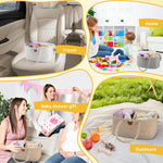 OIAHOMY Large Diaper Caddy Organizer for Baby, Portable Baby Basket with Handles, Baby Gift Basket for Newborn, Diaper storage Organizer for Changing Table and Car- Brown