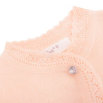 Lilax Baby Girls' Knit Long Sleeve Button Closure Bolero Cardigan Shrug (3-6 Months, Peach)