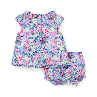 Janie and Jack Baby Floral Ruffle Collar Matching Set, MULTICOLOR, 0-3
