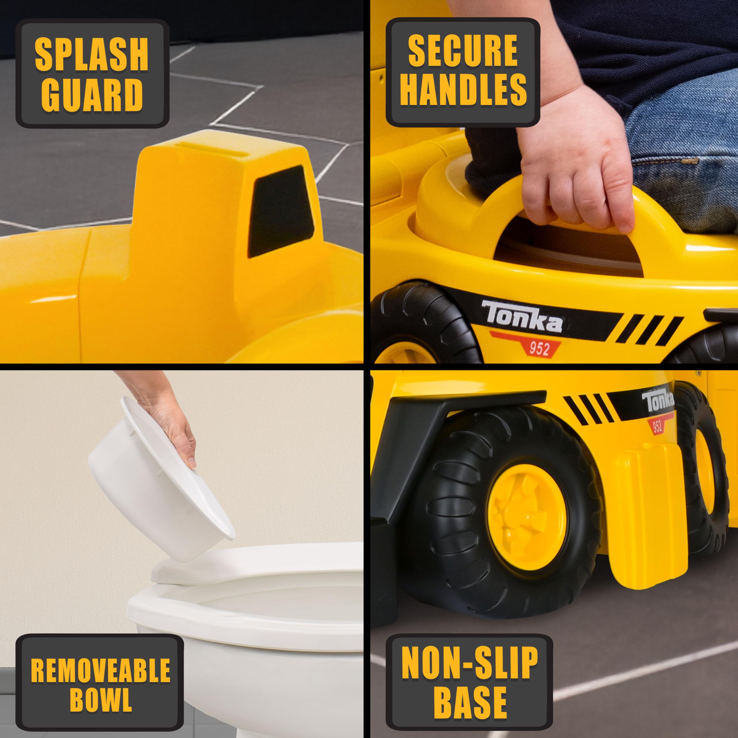 Tonka Dump Truck Potty Trainer – Potty Chair with Lid and Splash Guard, Removable Potty Ring with Handles