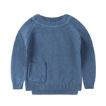 Peecabe Toddler Baby Girl Boy Cable Knit Sweater Cotton Infant Pullover Crewneck Long Sleeve Sweatshirt Fall Winter (Haze Blue, 2T)