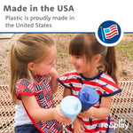 Re-Play Spill-Proof Sippy Cups for Toddlers - Kids Reusable 10 Oz Set of 4, Dishwasher & Microwave Safe, Made in USA, True Blue