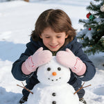 Urban Virgin Toddler Waterproof Outdoor Infant Mittens Baby Winter Gloves Dino Cuffed Warm Fleeced Kids Ski Gloves For Teens E1408 Pink M(3T-5T)