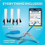 National Geographic Air Rocket Launcher Toy - Launch Glow in The Dark Rockets up to 100 Feet, Kids Outdoor Toys, Toys for Kids 8-12, Glow in The Dark Toys, Rocket Kit, Fun Outdoor Toys