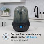 Baby Brezza Baby Bottle Sterilizer and Dryer Machine – Electric Steam Sterilization - Universal Fit - Pacifiers, Glass, Plastic, and Newborn Feeding Bottles, Charcoal