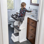 Step2 Mobile Helper, Toddler Step Stool & Tower Stand, Adjustable Height & Built-in Storage, Non-Slip Feet, Includes Safety Bar, Easy Wipe Down, for Kids 1.5+ Years Old