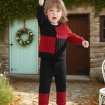 Kids Toddler Girl Clothes 18 24 Months Girl Clothing Long Sleeve T-Shirt Soft Top Pants Sweatsuit Toddler Outfit Fall Winter Clothes Black Red
