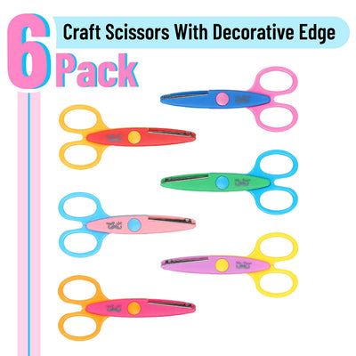 Mr. Pen- Craft Scissors Decorative Edge, 6 Pack, Bright, Zig Zag Scissors for Crafting, Scrapbooking, Fancy, Pattern, Design