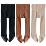 EPEIUS Toddler Girl Tights Baby Boy Seamless Non Slip/Skid Grip Leggings Cotton Stockings Footed Pants Solid Plain Tights Pantyhose for 12-24 Months,3 Pack,Black/Khaki/Brown M