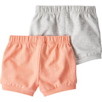 Little Planet by Carter's Baby 2-Pack Shorts Made with Organic Cotton, Peach Blossom, Gray Heather, 18M