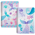 B1ykin A5 Spiral Notebooks - 2Pcs 50 sheets 100 Pages Cute Wire Bound Travel Journal Spiral Notebook, Writing Notepads Memo Diary Notes Study School Work for Kids School Classroom Office (Mermaid)
