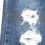 KIDSCOOL SPACE Little Girl Jean,Stone Washed Ripped Hole Soft Denim Pants,Blue,2-3 Years