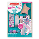Melissa & Doug Created by Me! Wooden Princess Wand, Arts & Crafts Kit with Paint, Glitter Stickers, Ribbons & More, Princess Toys for Kids 4+