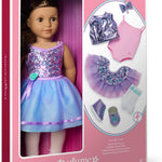 American Girl, Truly Me #117 Doll & Dance All Day Set, with Brown Eyes, Wavy Dark-Brown Hair, Tan Skin, Ages 6+