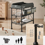 BEKA Diaper Changing Station, Portable Changing Table for Baby, Waterproof, Folding Portable Changing Station, Adjustable Height w/Organizer, Mobile Nursery Diaper Changing Table for Baby, Newborn