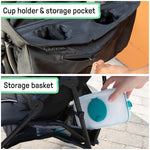 Summer by Ingenuity 3D Mini Convenience Stroller – Lightweight Stroller with Compact Fold, Multi-Position Recline, Canopy with Pop Out Sun Visor and More – Umbrella Stroller for Travel and More, Gray