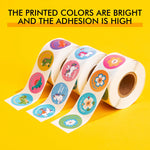 3 Roll Reward Stickers, 1500 Pcs Motivational Stickers for Kids, School Supplies Roll Sticker for School Classroom, 24 Designs (Each Measure 1” in Diameter), Include Dinosaur/Unicorn/Flower Patterns