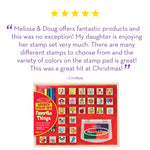 Melissa & Doug Wooden Stamp Set, Favorite Things - 26 Wooden Stamps, 4-Color Stamp Pad