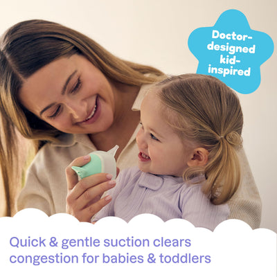 Playhouse MD Booger Buddy Nasal Aspirator Bulb, Narwhal - with LED Light for Babies & Toddlers – BPA-Free Snot Remover for Infant Stuffy Nose and Congestion Relief – Easy to Clean Design
