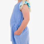 RuffleButts Girls Terry Cover-Up Romper - Periwinkle Blue, 2T