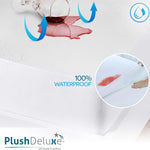 PlushDeluxe Premium Bamboo Mattress Protector – King Size, Waterproof, & Ultra Soft Breathable Noiseless Washable Bed Mattress Cover for Comfort & Protection - White