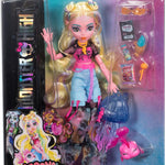 Monster High Lagoona Blue Doll in Mesh Tee and Cargo Pants, Includes Pet Fish Neptuna and Accessories Like a Backpack, Snack and Notebook