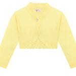 Lilax Baby Girls' Knit Long Sleeve Button Closure Bolero Cardigan Shrug (3-6 Months, Yellow)