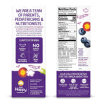 Happy Baby Gentle Teethers Organic Teething Wafers Blueberry Purple Carrot, 0.14 Ounce Packets (Box of 12) Soothing Rice Cookies for Teething Babies Dissolves Easily, Gluten Free No Artificial Flavor